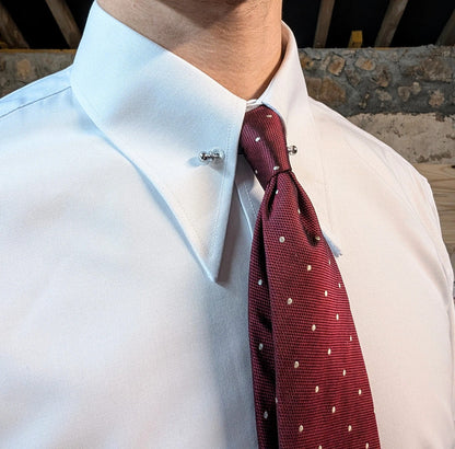 Cotton shirt with 10cm pin-point collar