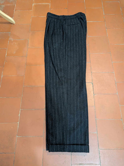 Vilain costume croisé chalkstripe en flanelle lourde