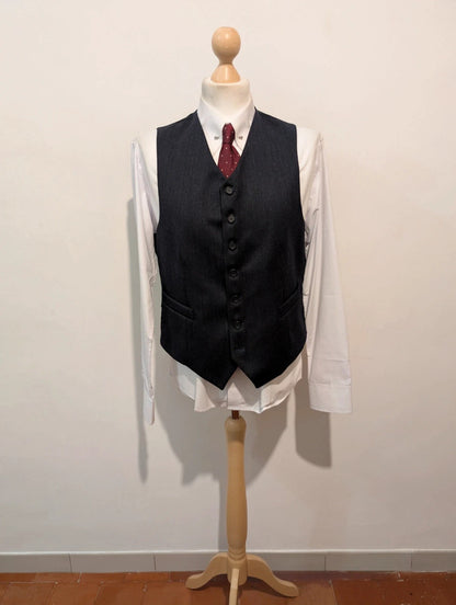 Classique costume 3 pièces gris en laine