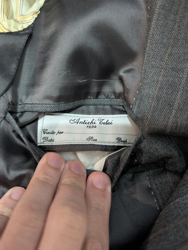 Furious gray wool pinstripe suit