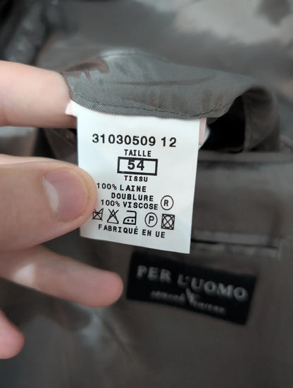 Splendide costume croisé gris en laine