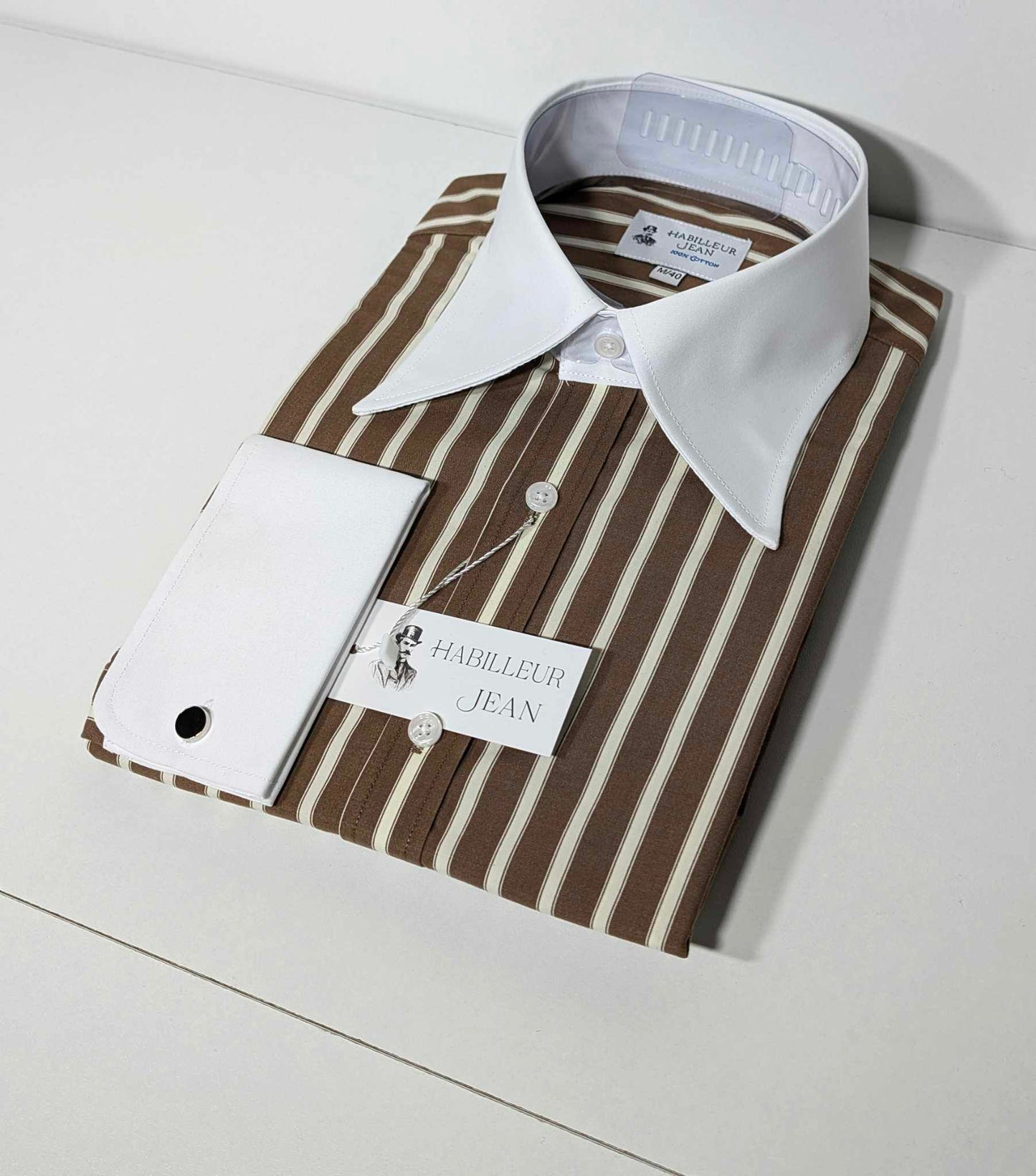 Winchester braunes Hemd mit französischem Kragen