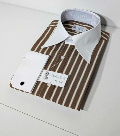 Winchester braunes Hemd mit französischem Kragen