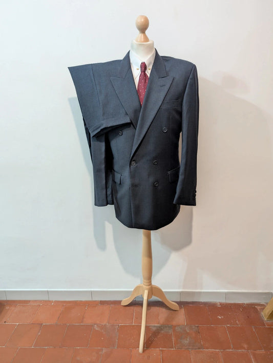 Ravissant costume croisé bleu marine en laine
