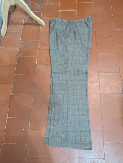 Fabuleux costume gris marron à carreaux en laine