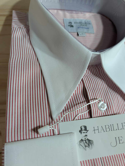 Cotton blend point collar shirt