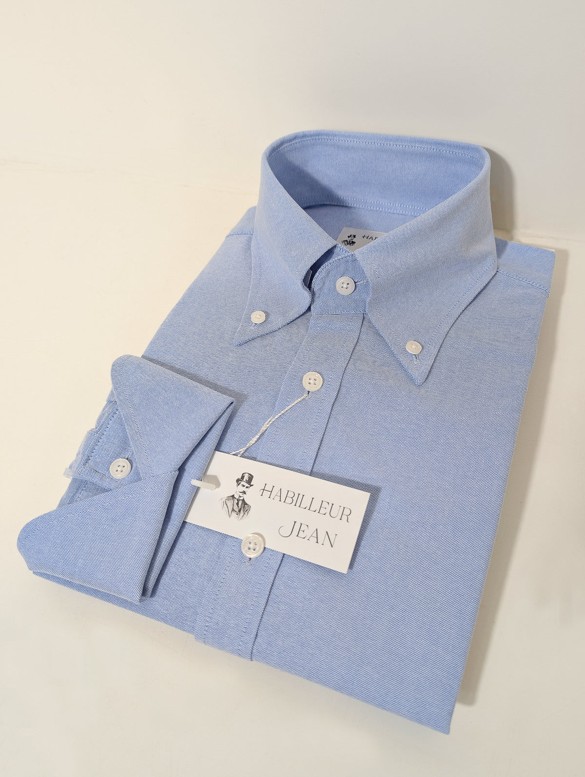 Chemise Oxford bleu à col boutonné