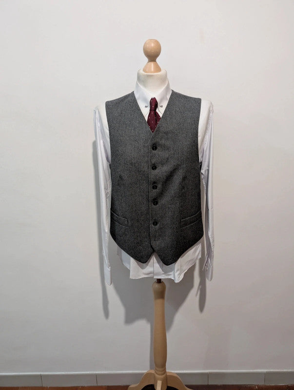 Magnifique costume 3 pièces gris en flanelle