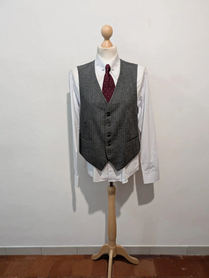 Redoutable costume 3 pièces a chevron en tweed