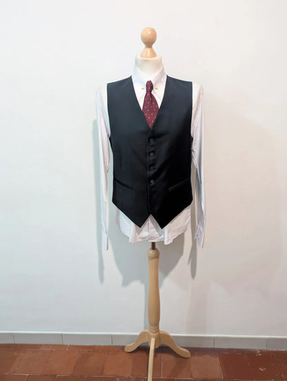 Classique costume 3 pièces bleu marine en laine