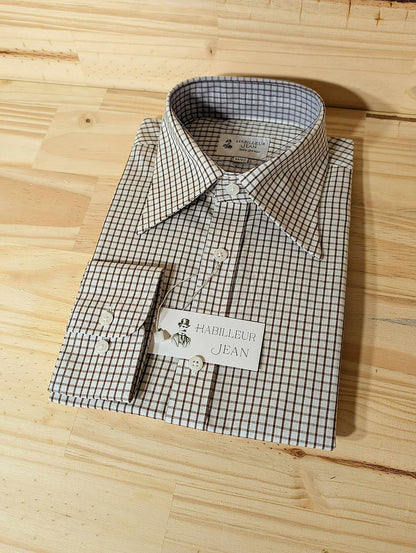 Chemise à carreaux marron
