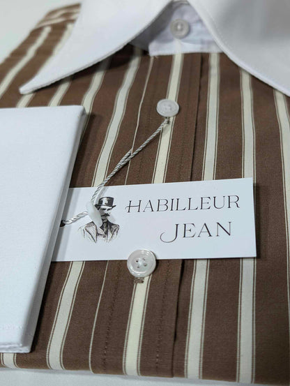 Winchester braunes Hemd mit französischem Kragen