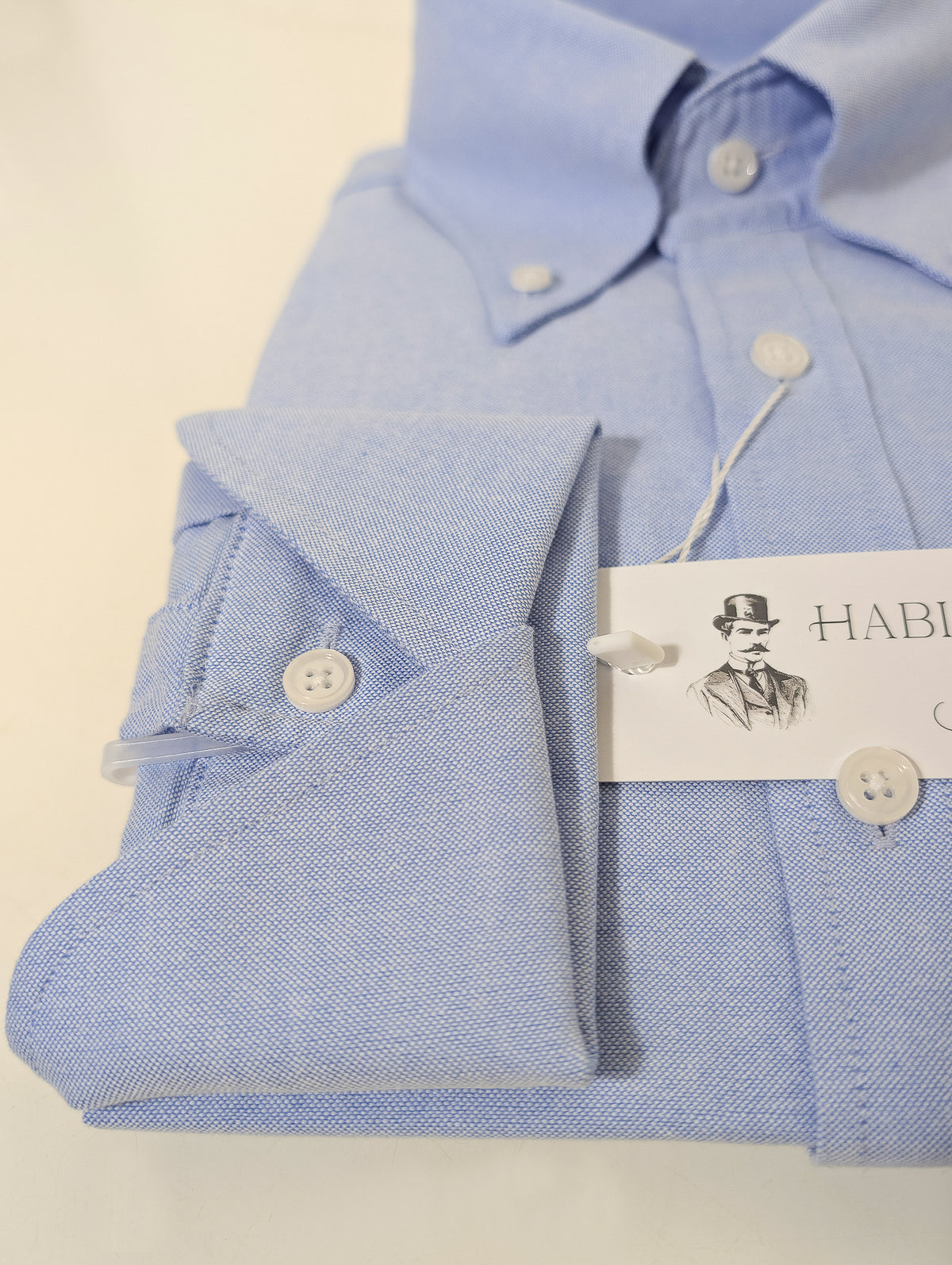 Chemise Oxford bleu à col boutonné