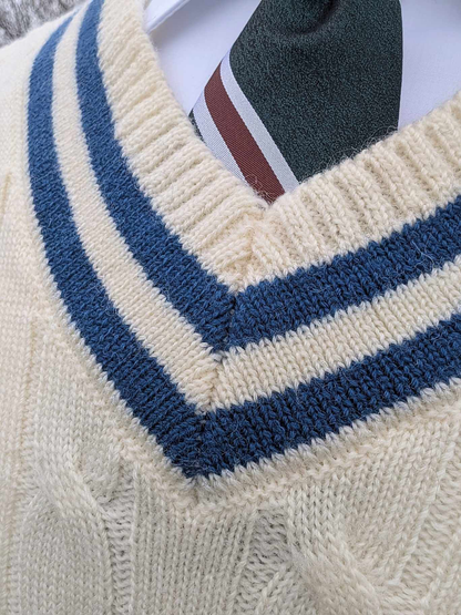 Pull cricket en 100% laine merinos