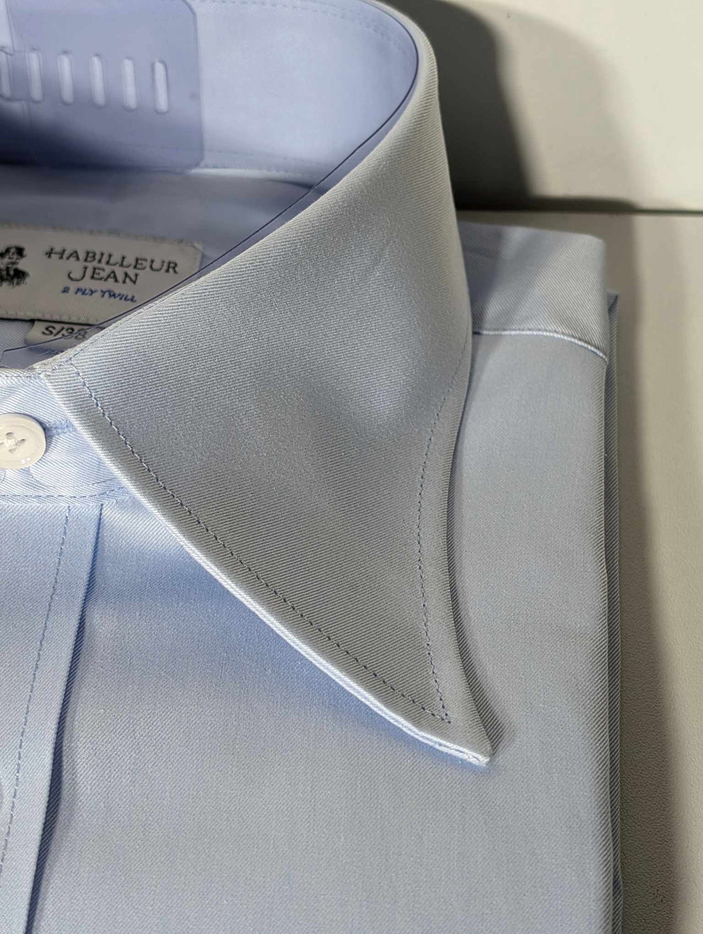 Chemise Bleue col français double retors