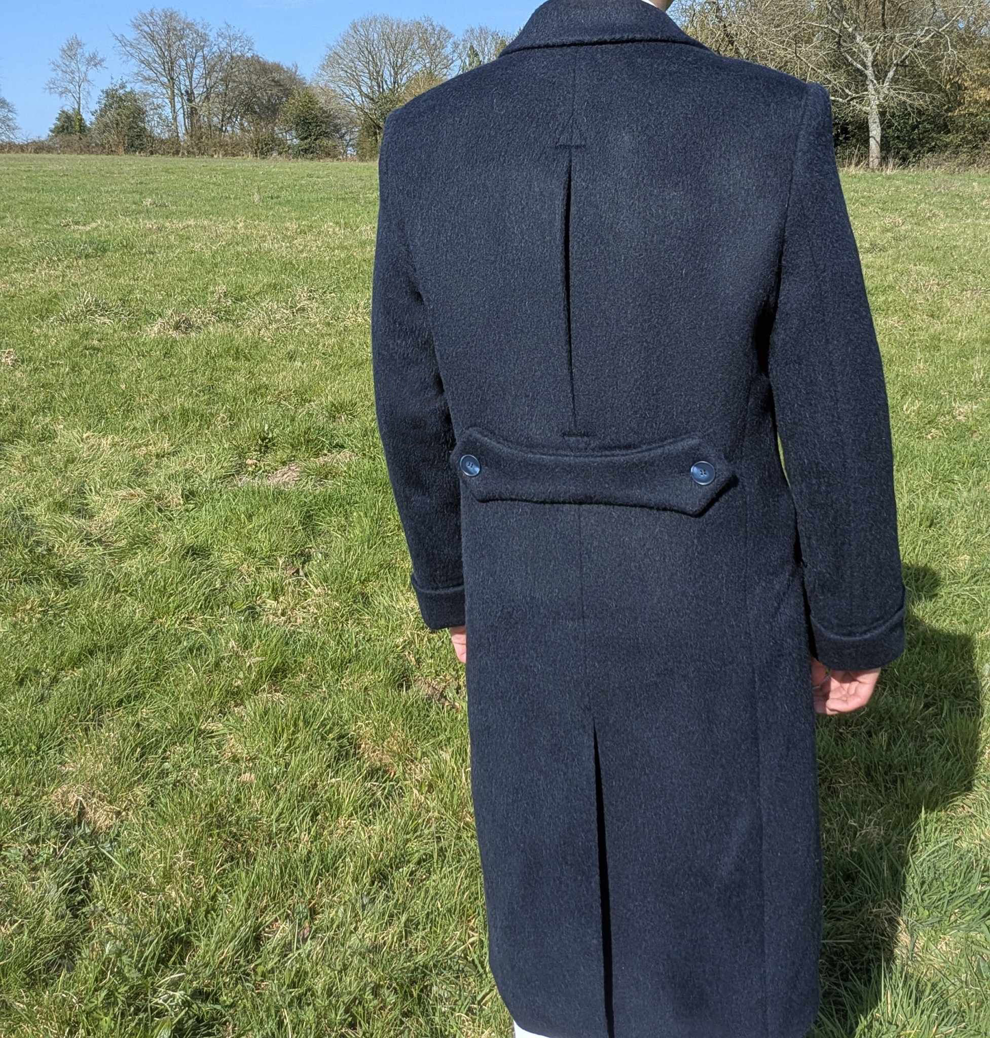 [Limited Edition] Navy Double-Breasted Coat in Wool/Alpaca