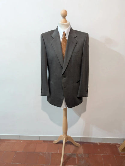 Elegante grüne karierte Wolljacke