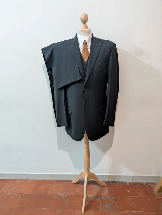 Mignon costume 3 pièces bleu marine en laine