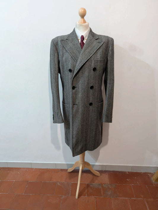 Magnifique manteau croisé en tweed