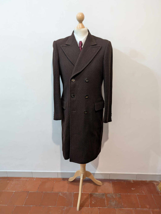 Sublime manteau croisé marron en laine