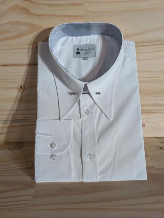 Chemise en Coton avec col en pointe à épingle 10cm