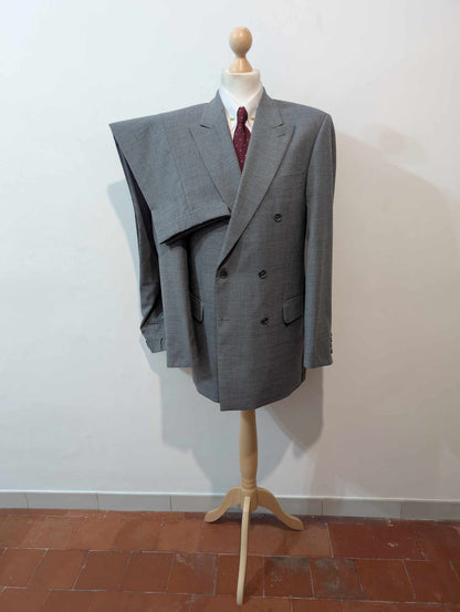 Fabuleux costume croisé gris en laine froide