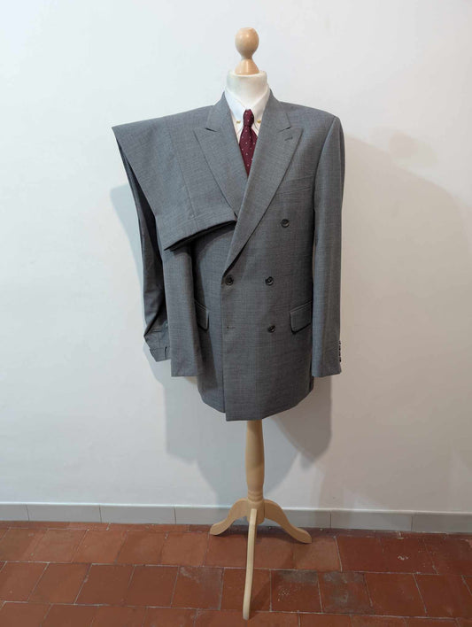 Fabuleux costume croisé gris en laine froide