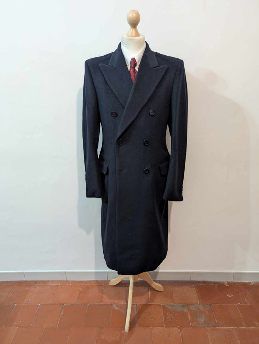 Formidable manteau croisé de couleur bleu marine