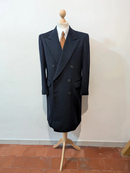 Wunderschöner marineblauer Zweireihermantel aus Wolle
