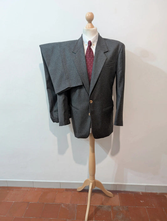 Magique costume gris en flanelle de laine