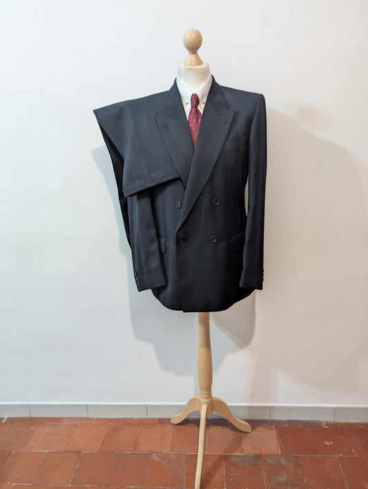 Incroyable costume croisé pinstripe en laine