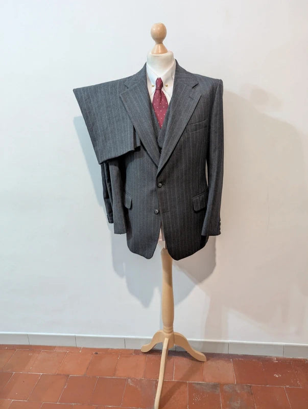 Spectaculaire costume 3 piece pinstripe en flanelle
