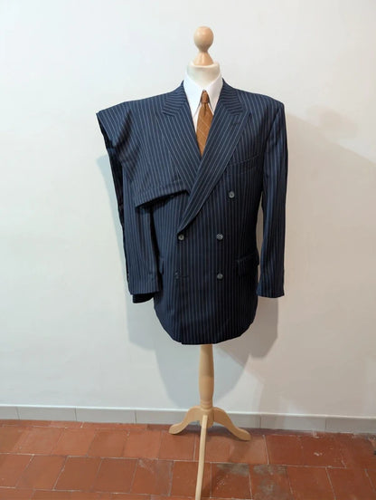 Extraordinaire costume croisé pinstripe en laine