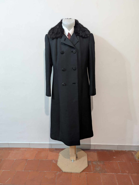 Mignon manteau croisé noir femme
