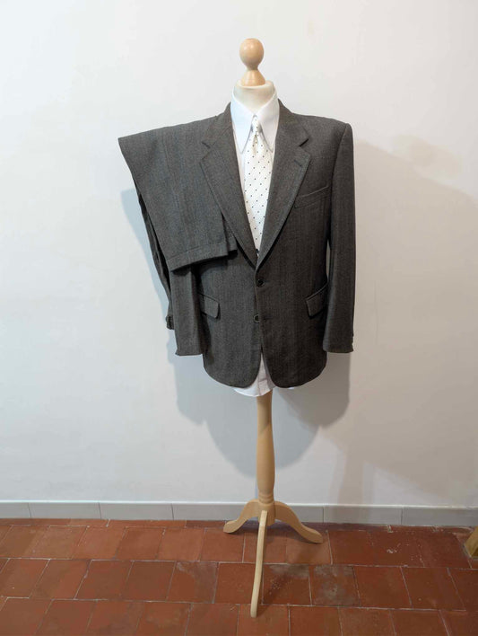 Super costume gris marron en laine