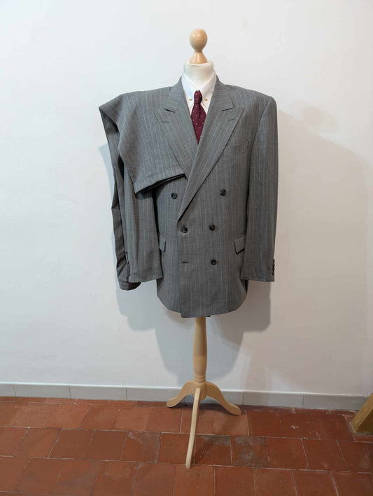 Formidable costume croisé pinstripe en laine