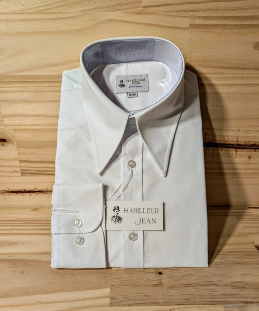 Cotton blend point collar shirt