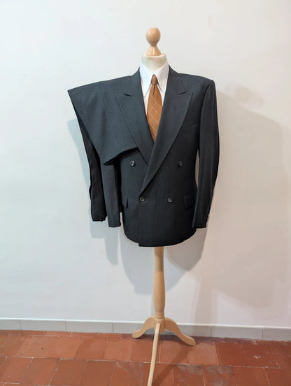 Fabuleux costume croisé gris en laine