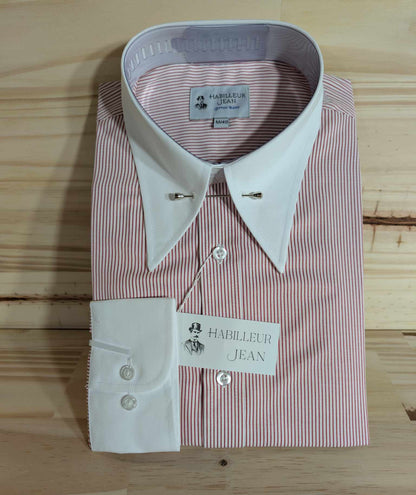 Cotton blend pin-point collar shirt