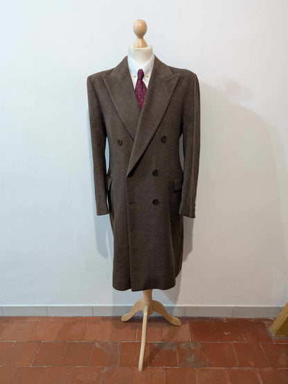 Fabuleux manteau croisé marron a chevron