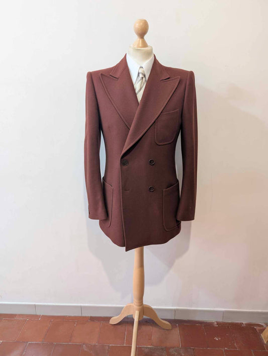 Veste croisé bordeaux en flanelle lourde