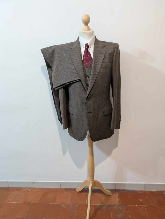 Redoutable costume 3 pièces de couleurs marron en laine