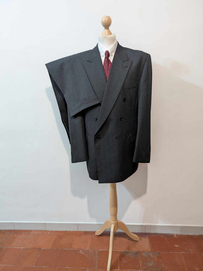 Méchant costume croisé pinstripe en laine