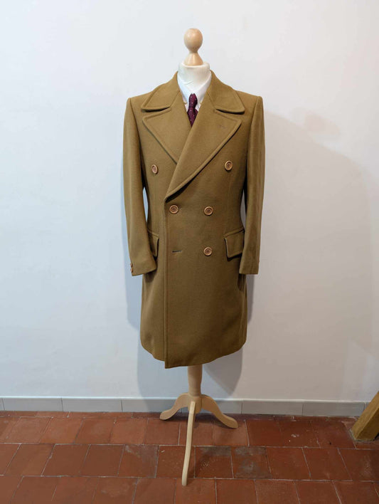Sublime manteau croisé camel en laine
