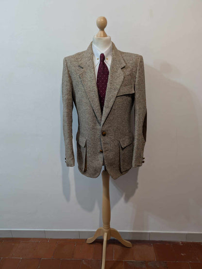 Rarissime veste de couleur beige en donegal tweed