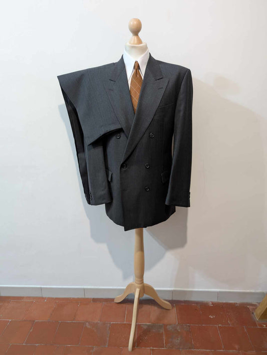 Magnifique costume croisé gris en laine