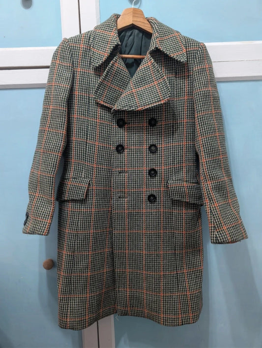 Small checked tweed coat