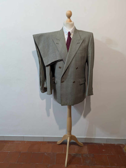 Magnifique costume croisé à carreaux en laine