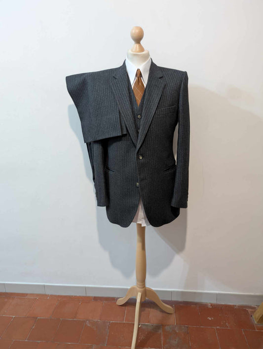 Incroyable costume 3 pièces pinstripe en flanelle lourde