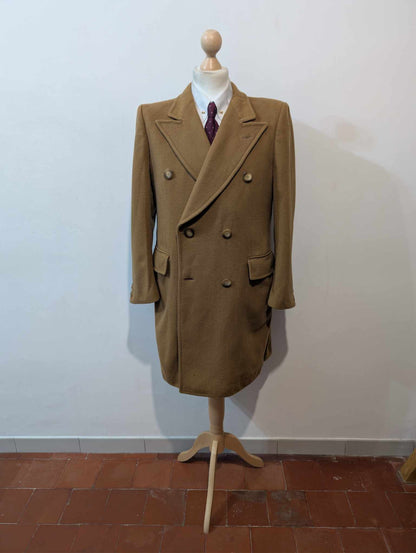 Lumineux manteau camel croisé en laine